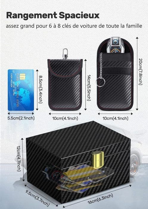 Anti RFID bilnyckelbox set med RFID-fodral, RFID-signalblockeringsfodral Säkerhetsskydd Fjärrkontroll för bilnyckel