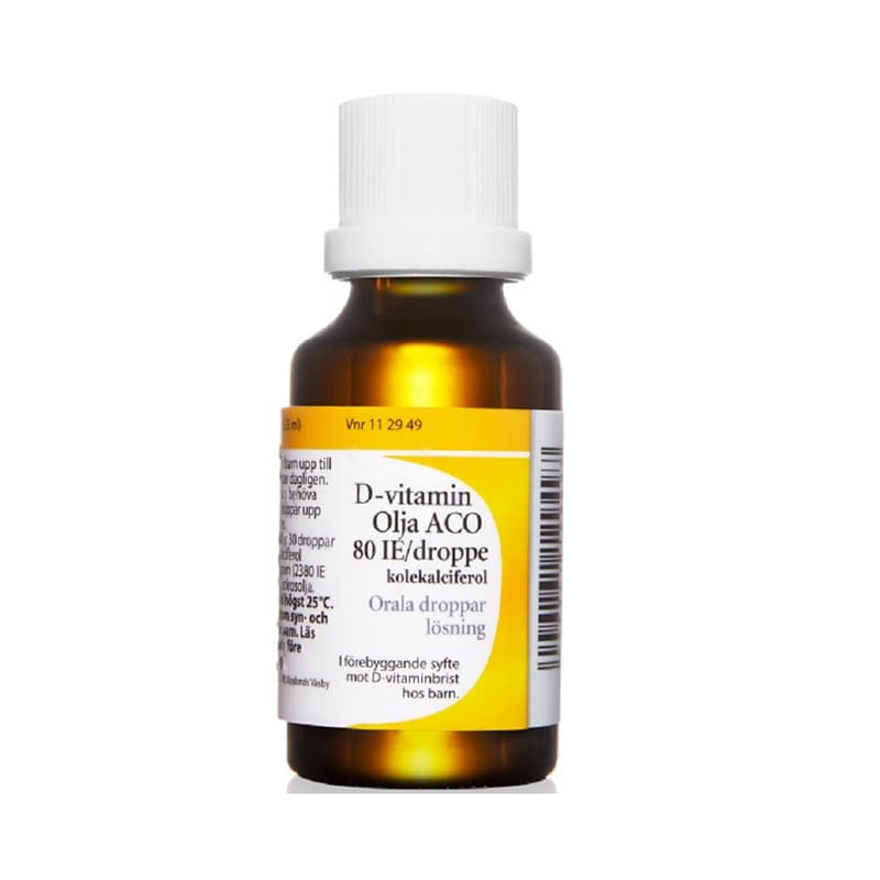 D-vitamin Olja ACO, orala droppar, lösning 80 IE/droppe 25 ml
