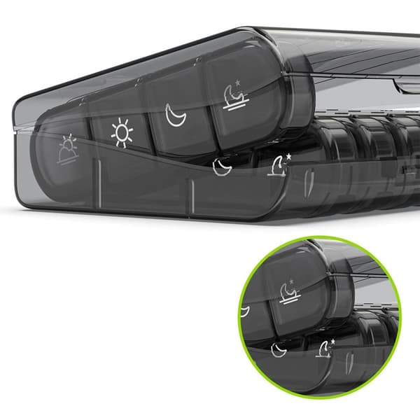 7-dagars Bärbar 28 Fack Daglig Pill Box Medicin Organizer