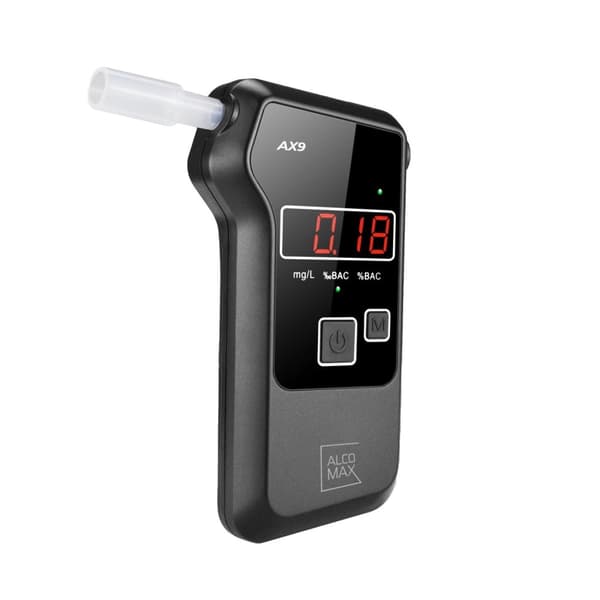 Alkometer alkohol AX9 - med 10 mundstykker - 0-2‰ - LCD display