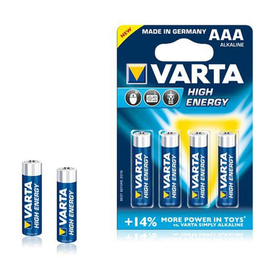 Alkaline Batteri Varta LR03 1,5 V AAA High Energy (4 pcs) Blå