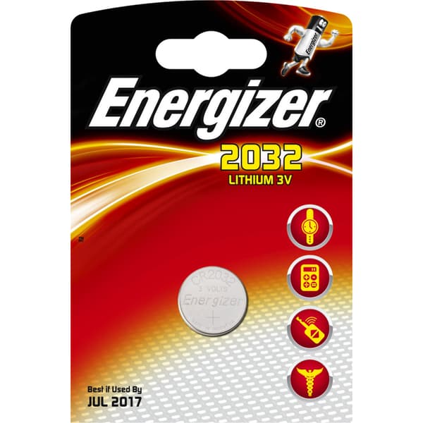 Batteri CR2032 Lithium 3V 225mAh ENERGIZER Ø20x3,2mm