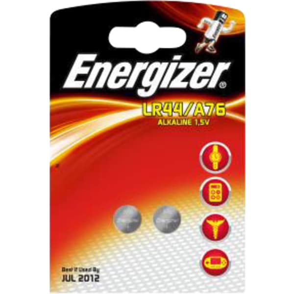 Batteri Alkaline A76 LR44 2 pk 1,5V ENERGIZER