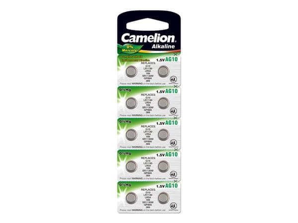 Camelion Knapcelle Batterier AG10 / SR54 / LR54 - Pakke med 10 stk.