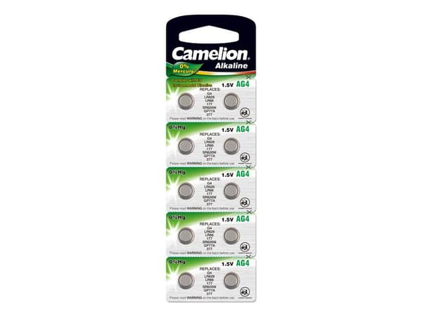 Camelion AG4 / 376 / 377 / LR66 Knappcellebatteri 10-pakning