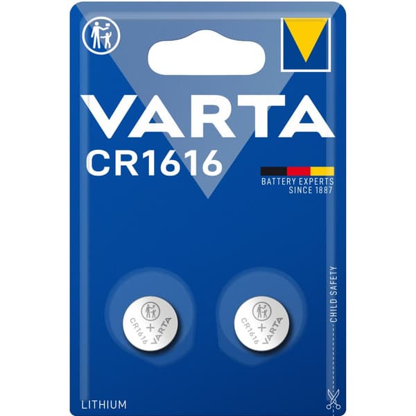 CR1616 3V Lithium knapcellebatteri 2-pak