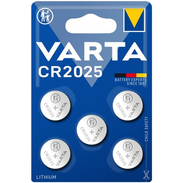 CR2025 3V Lithium knapcellebatteri 5-pak