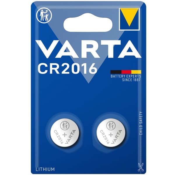 CR2016 3V Lithium knapcellebatteri 2-pak