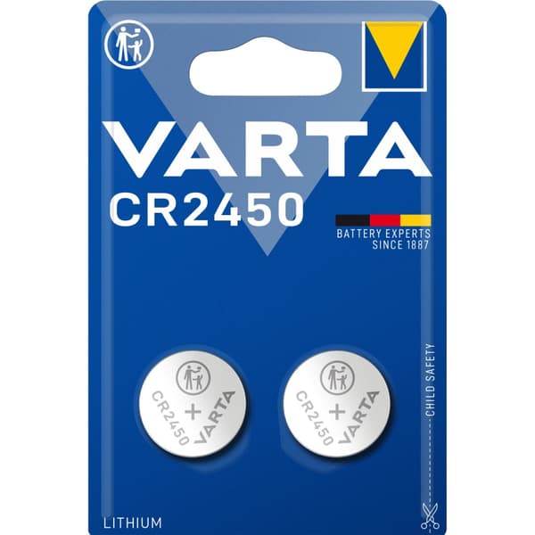 CR2450 3V litiumknappcellebatteri 2-pakning