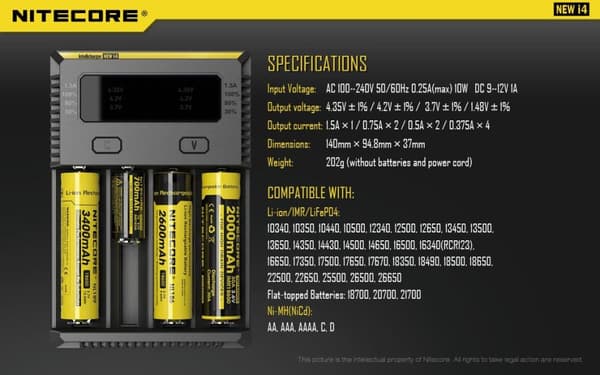 i4 - NITECORE Universal Charger