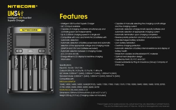 UMS4 - NITECORE USB Fast Charger