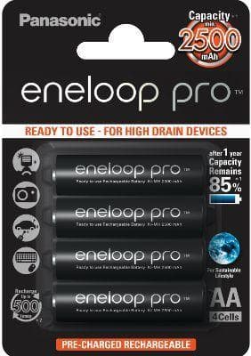 PANASONIC Eneloop Pro BK-3HCDE AA 2500mAh 4 pack