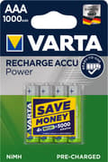 Miniatyrbillede 1 af 3: AAA (Micro)/HR03 (5703) genopladeligt batteri - 1000 mAh, 4 stk. i blister