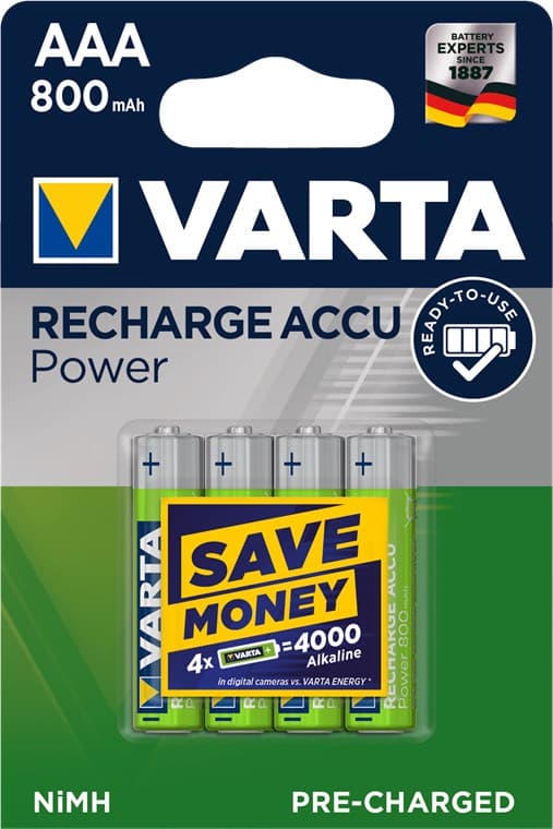 AAA (Micro)/HR03 (56703) genopladeligt batteri - 800 mAh, 4 stk. i blister