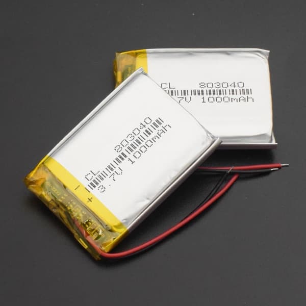 1 stk genopladeligt lipobatteri 803040 (3.7v, 1000mAh lipo) til Bluetooth-øretelefon, smartur, POS - batterier til generelle formål batteri