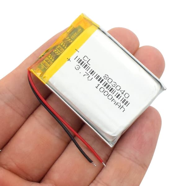 1-stycke uppladdningsbart Lipo-batteri 803040 (3,7v, 1000mAh Lipo) för Bluetooth-hörlurar, Smart Watch, POS - Batterier för allmänna ändamål Batteri