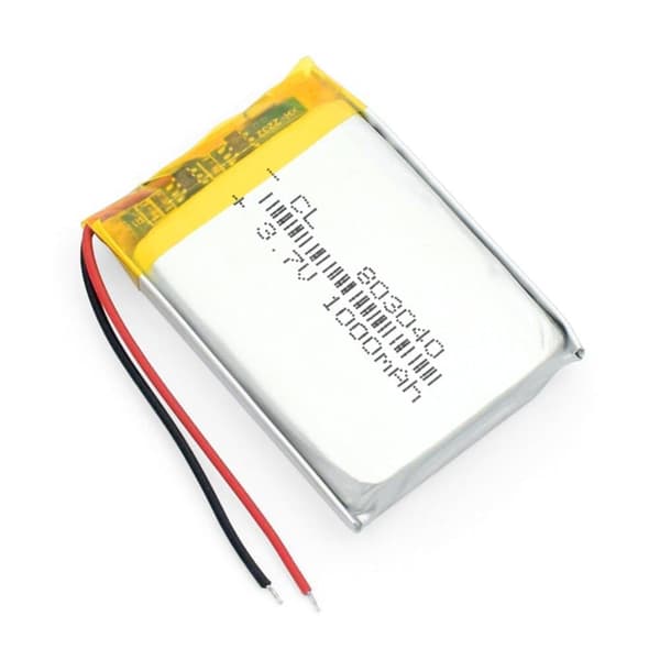 1-osainen ladattava Lipo-akku 803040 (3.7v, 1000mAh lipo) Bluetooth-kuulokkeille, älykellolle, POS-yleiskäyttöisille akuille