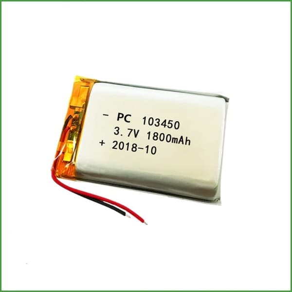 1-osainen ladattava Lipo-akku 103450 (3.7v, 1800mAh lipo) Bluetooth-kuulokkeille, älykellolle, POS-yleiskäyttöiselle akulle