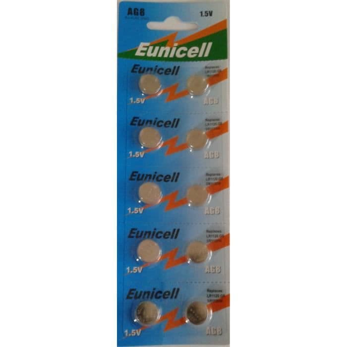 10 x 1,5V Alkaline Button Watch Batterier AG8-AG 8-LR55-LR191-LR1120
