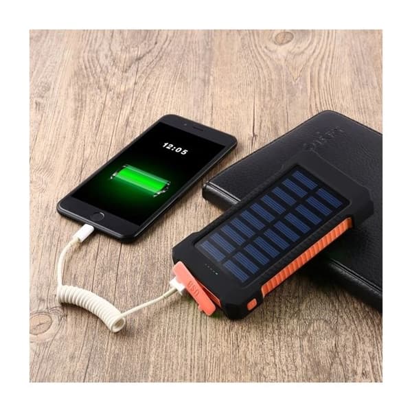 Bärbar solenergibank nödbatteri * Anslutning: USB * Batterikapacitet: 30000 mah * Mått: 13,9 x