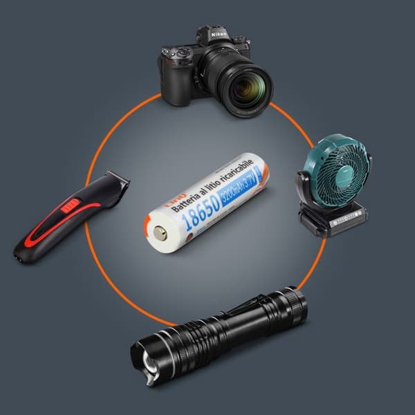 2 batterier 18650 Litium 3200mAh 3,7V Uppladdningsbart standardhuvud 3200JT LinQ Orange