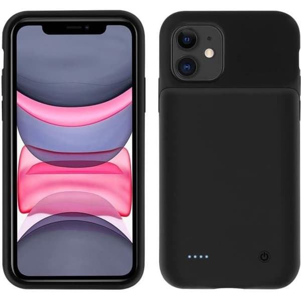 iPhone 11 Fodral Rigid Protection 2 i 1 Batteri 4500mAh Soft-touch Svart