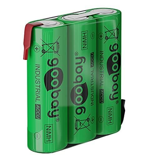 Goobay 3x AA (Mignon) - 2100 mAh, vihreä - juotoslappu (Z), nikkelimetallihydridiakku (NiMH), 3,6 V (55652)