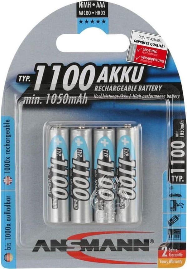 Ansmann - 4er Blister 1100mAh Professional - Mikrobatteri