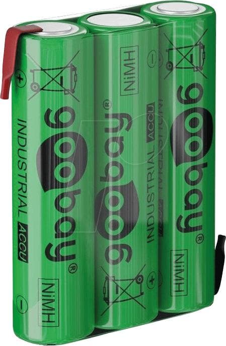 Goobay 3x AAA (Mikro) - 800 mAh, grøn - loddemærke (Z), nikkel-metalhydridbatteri (NiMH), 3,6 V (55581)