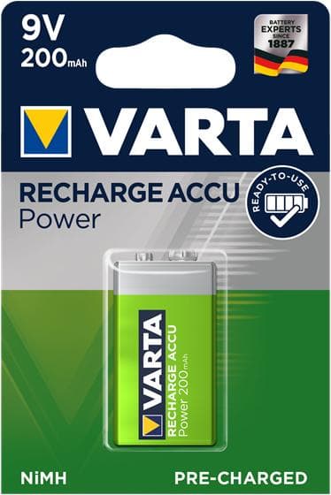Varta 9V Block/6HR61 (56722) - 200 mAh - LSD NiMH-batteri (klar til brug) - 9 V (56722 101 401)