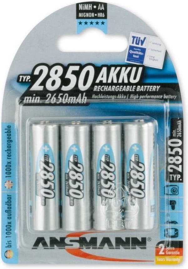 Ansmann AA 2850 mAh genopladelige batterier