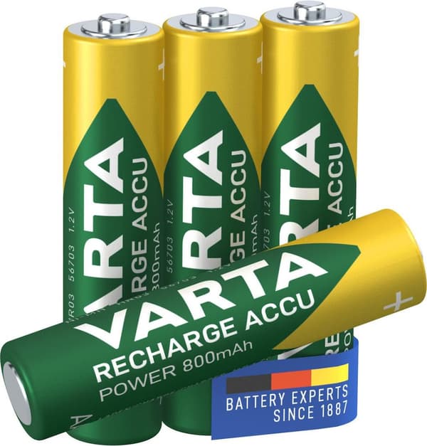 Varta AAA genopladelige batterier - 800mAh - 4 stk