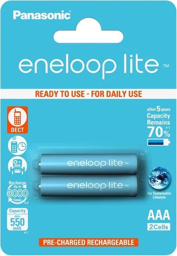 Sanyo BK-4LCCE/2BE Nikkelmetalhydrid 550mAh 1,2V genopladeligt batteri