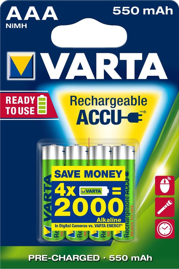 Varta Ready2Use HR03 4 stk nikkelmetalhydrid 550mAh genopladeligt batteri