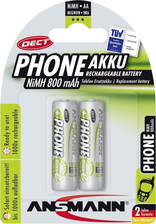 Ansmann AA genopladelige batterier