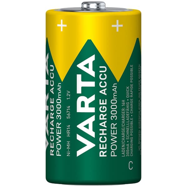 Oppladbart batteri C 3000 mAh 2-pak