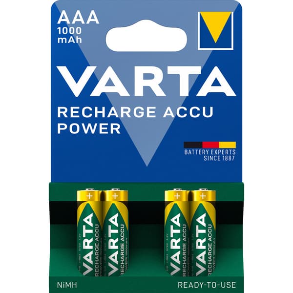 Batteri Varta oppladbart AAA 1000mAh 4 pk