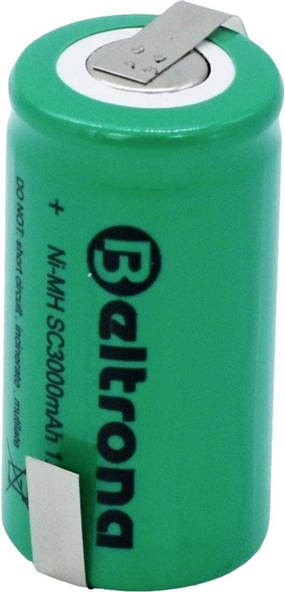 Beltrona SC3000 specialbatteri Sub-C Z-loddesko NiMH 1,2 V 3000 mAh (BELNIMHSC3000HBG)