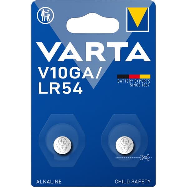 V10GA / LR54 1,5V alkalisk batteri 2-pak