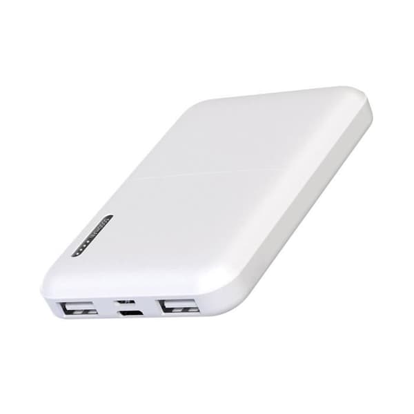 Backup-batteri 5000mAh dubbelutgång USB-laddning Ultrakompakt Akashi vit