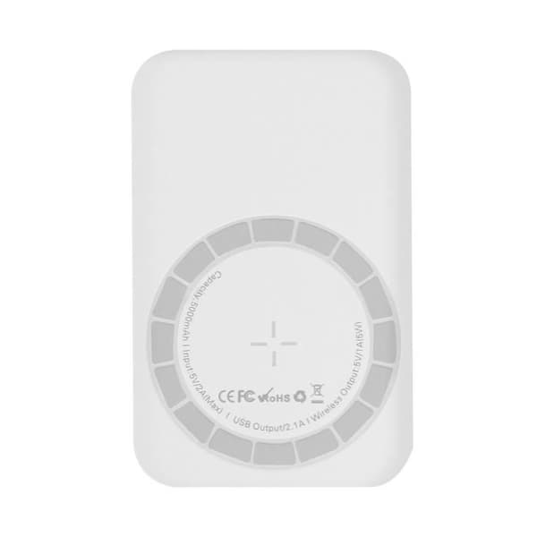 MagSafe Wireless Power Bank 5000 mAh Qi Technology USB / USB-C-portar XCOLOR Vit