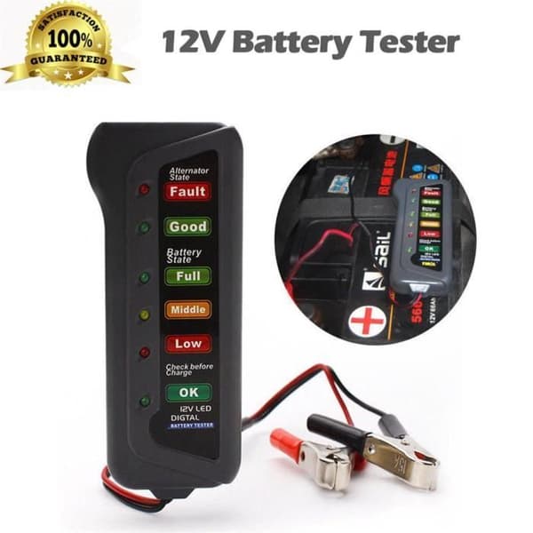 BATTERI - LADDARE - ADAPTER - ANSLUTNINGAR Bil 12V digital batteri generator testare 6 LED Display verktyg