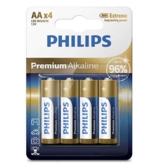 PHILIPS LR6 / AA Premium Alkaline-batterier - 1,5 V - Paket med 4