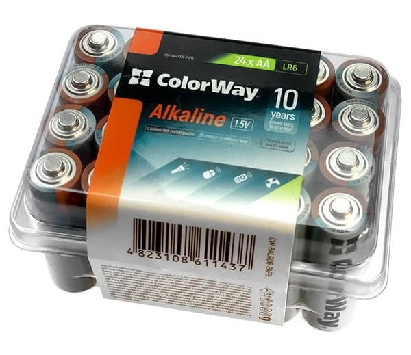 Colorway alkalická baterie AA/ 1.5V/ 24ks v balení/ Plastový box