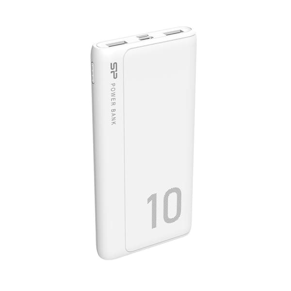 SILICON POWER GP15 Powerbank Ulkoinen akku 10000 mAh 2x USB 2.1A (SP10KMAPBKGP150W) Valkoinen