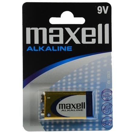 MAXELL-akku Alkali 9V, 6LR61, 1 kpl.