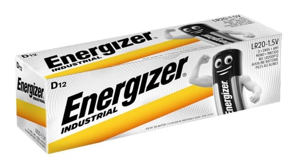 ENERGIZER BATTERIER INDUSTRIAL PRO D LR20 1,5V 12 STK