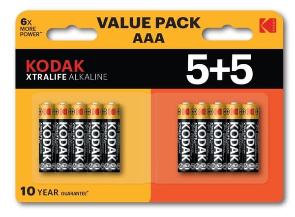 Kodak XTRALIFE Alkali AAA -paristo 10 (5+5 kpl)