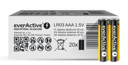 Alkaline batterier everActive Industrial Alkaline LR03 AAA - æske - 40 stk.