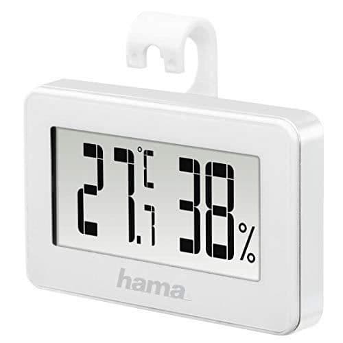Hama "Mini" termometer/hygrometer (batteri, CR2025, svart, 65 mm, 10 mm, 40 mm) vit